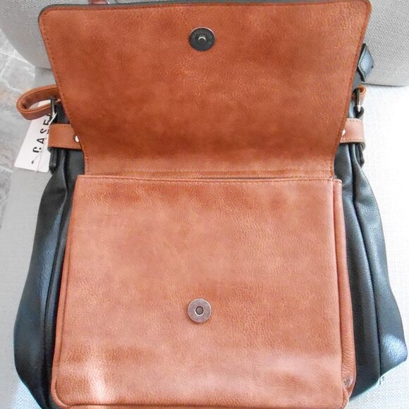 Caseek Black Brown Ivory Crossbody Zip Close Purse-NEW Lots Of Storage! - Picture 6 of 8